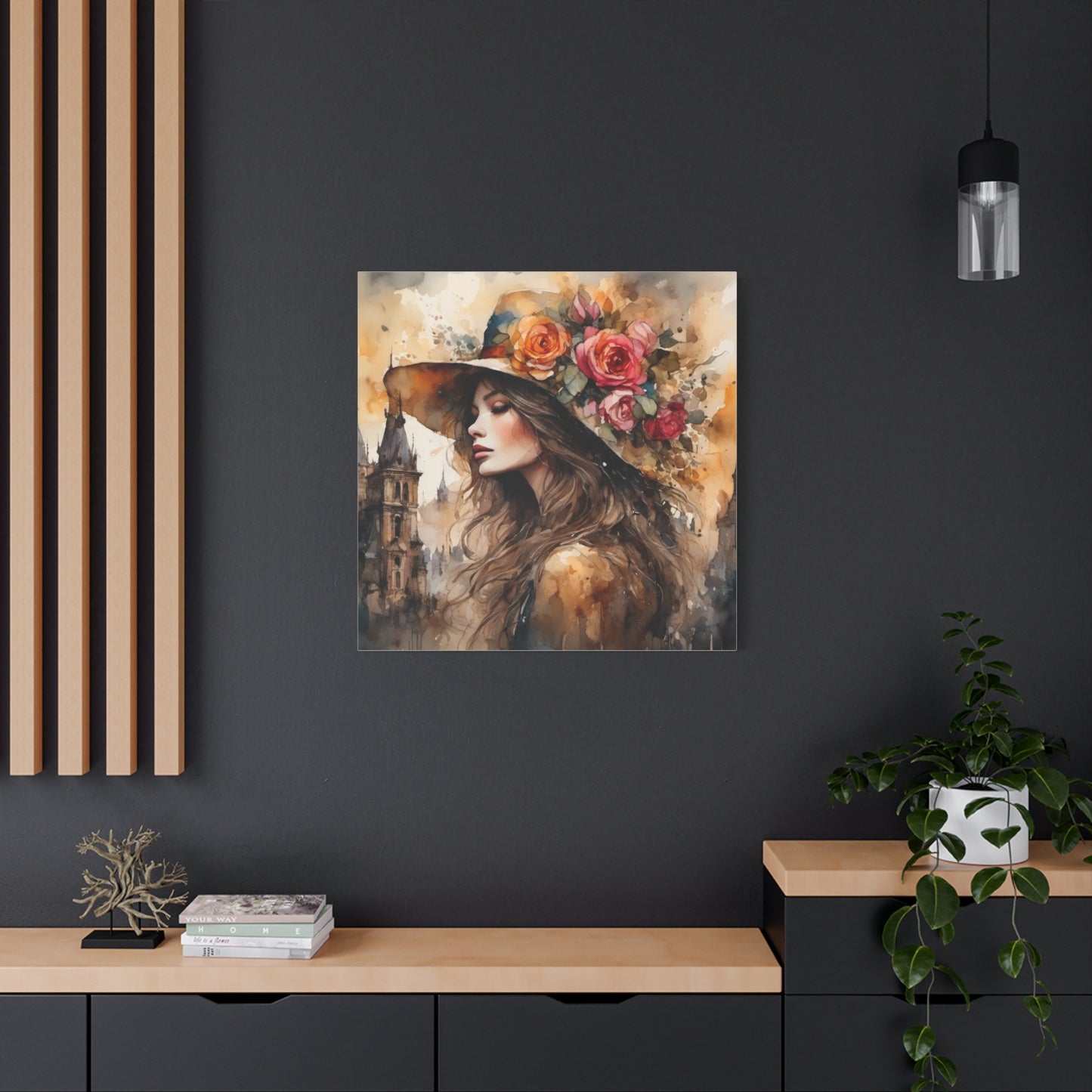 Beautiful Lady in a Hat Abstract Art