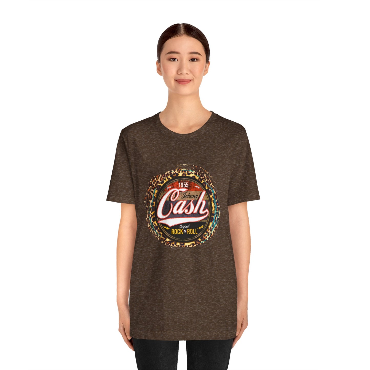 Johnny Cash leopard Trim T-Shirt