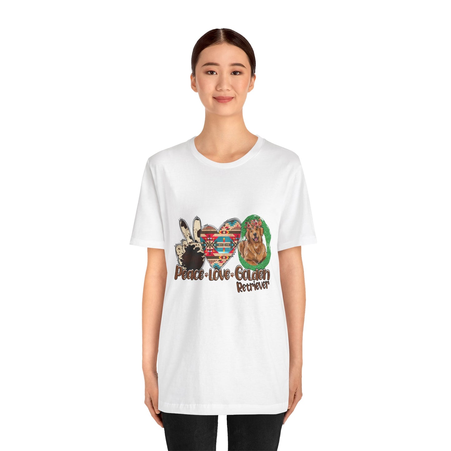 Peace, Love Golden Retriever T-Shirt