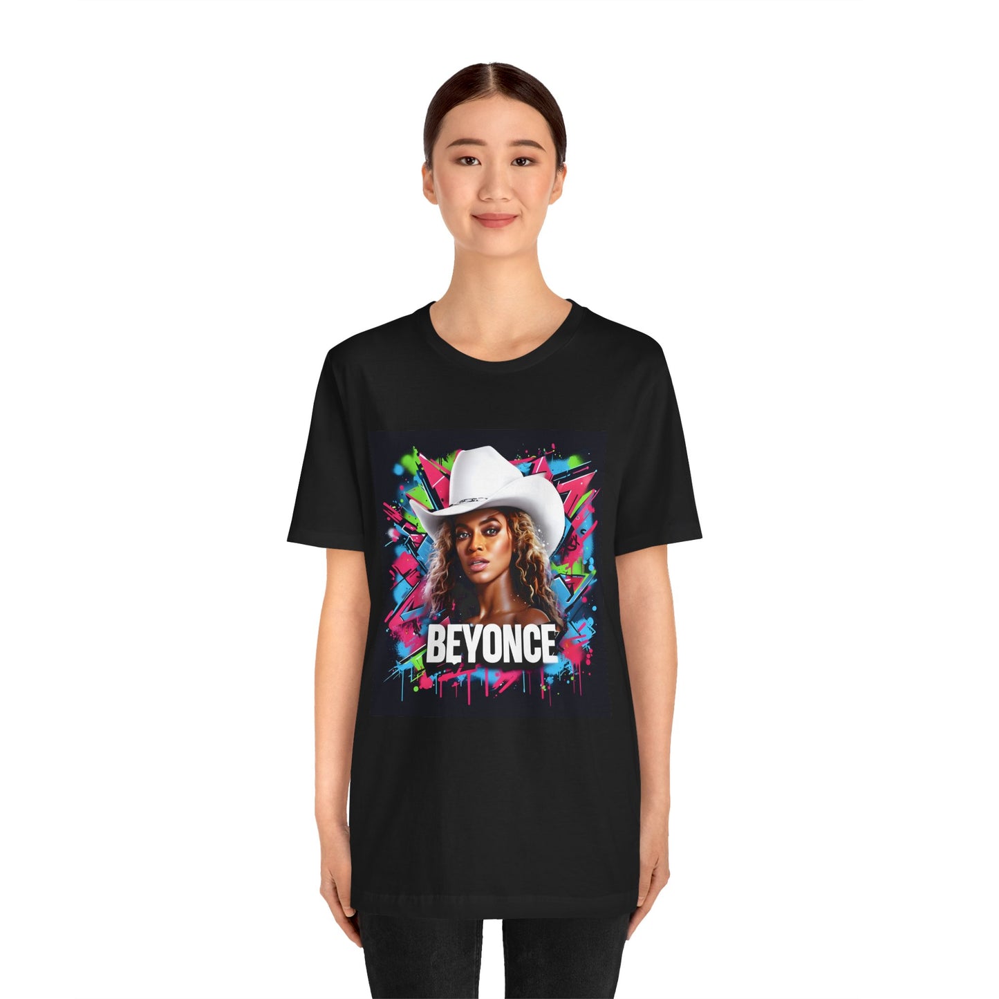 Beyonce W Cowboy Hat Graffiti Music Tee