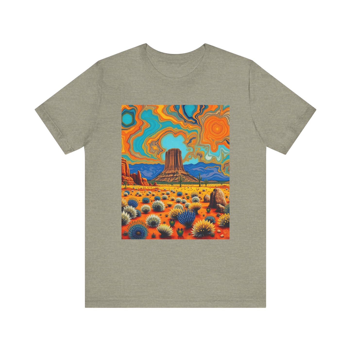 Southwest abstract Devils Tower Tee Shirt 1