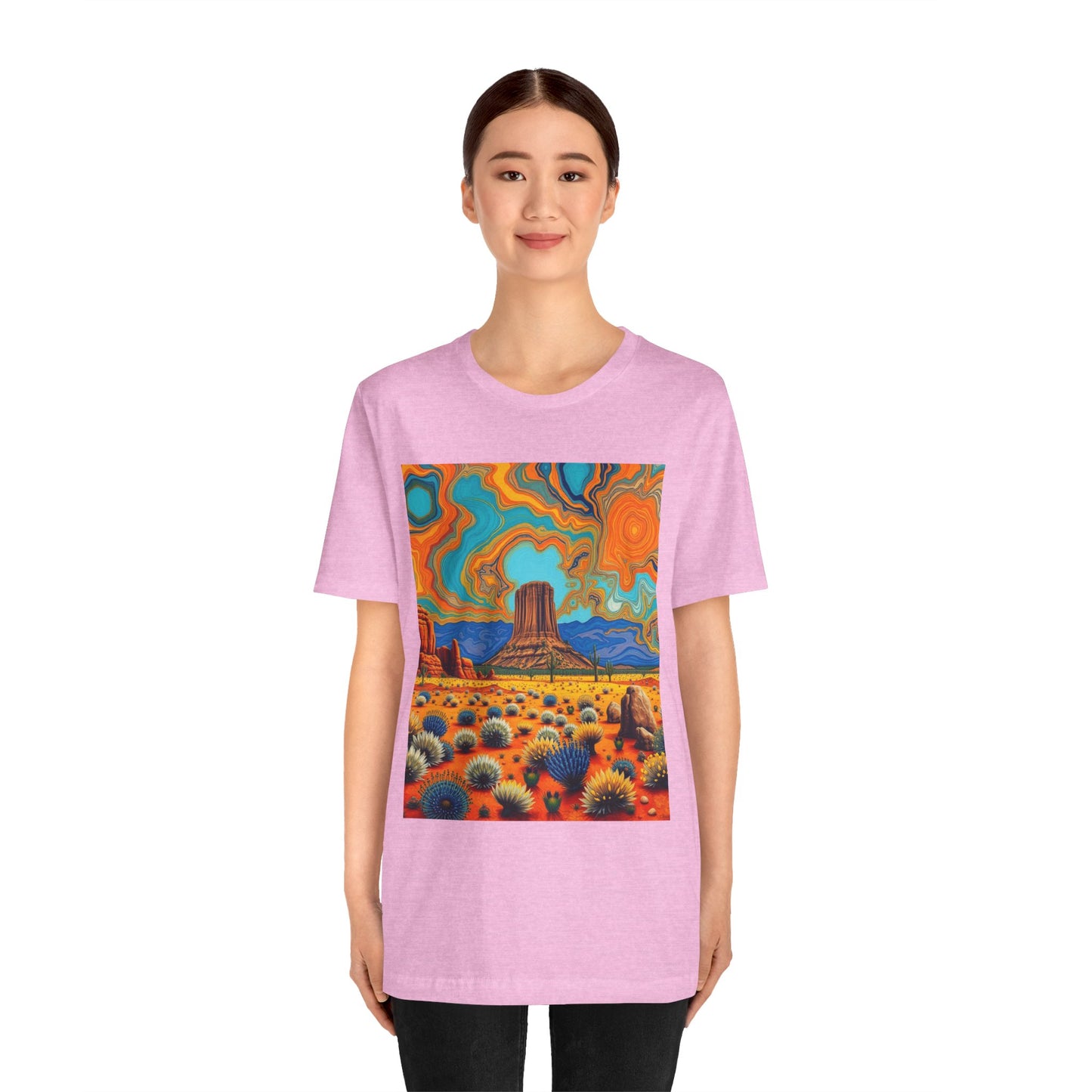 Southwest abstract Devils Tower Tee Shirt 1