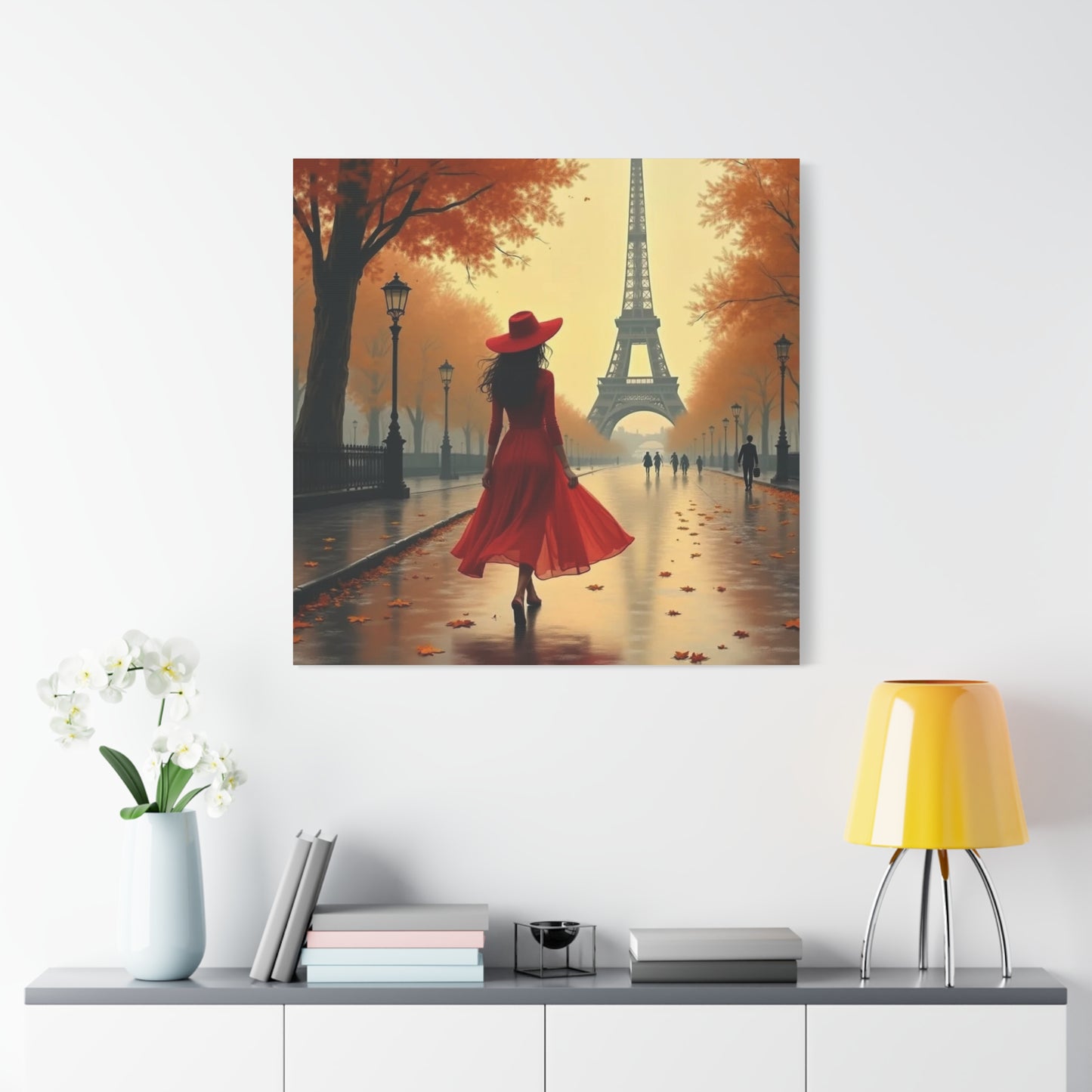 Lady In Red in Paris Abstract Art