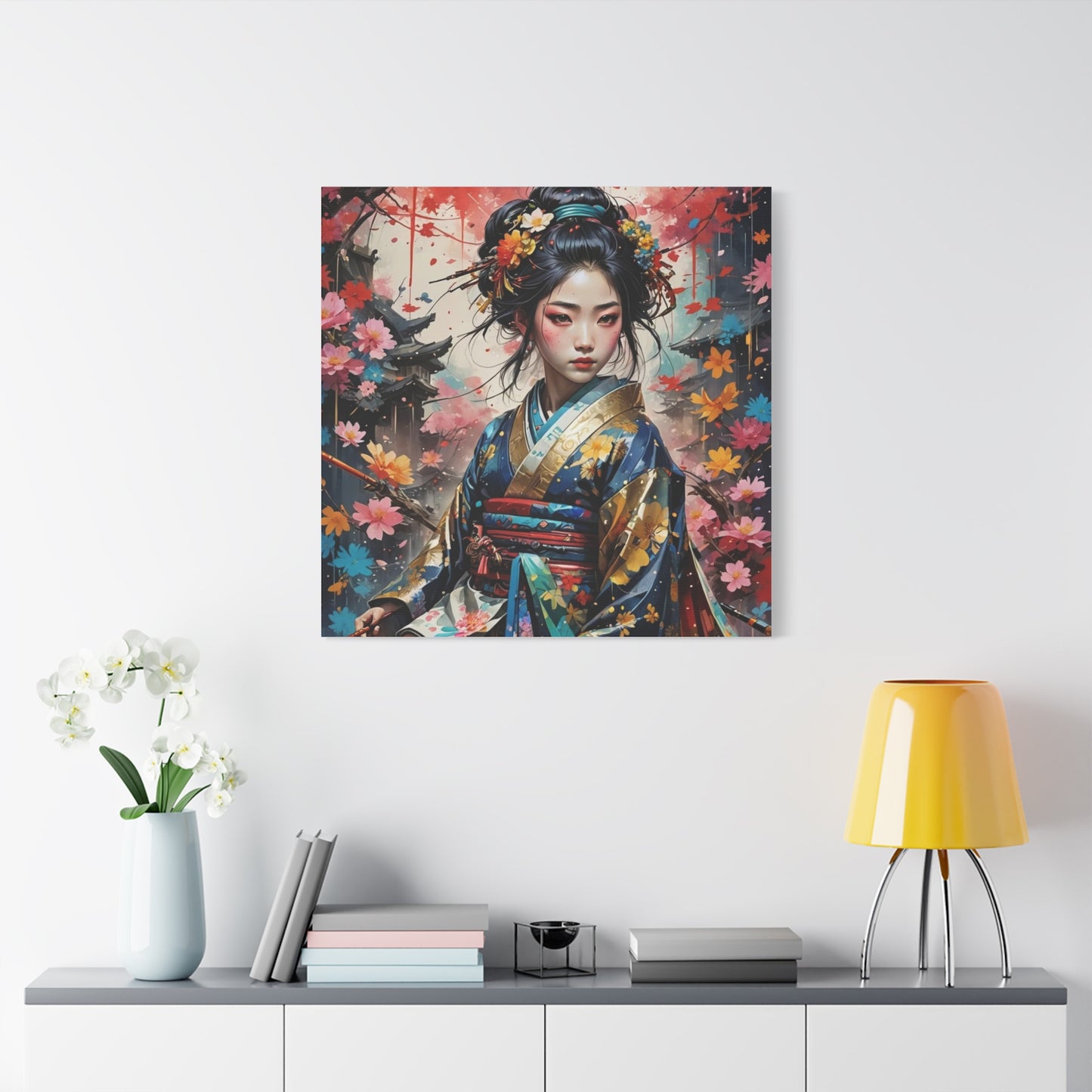 Beautiful Geisha Asian Abstract Art