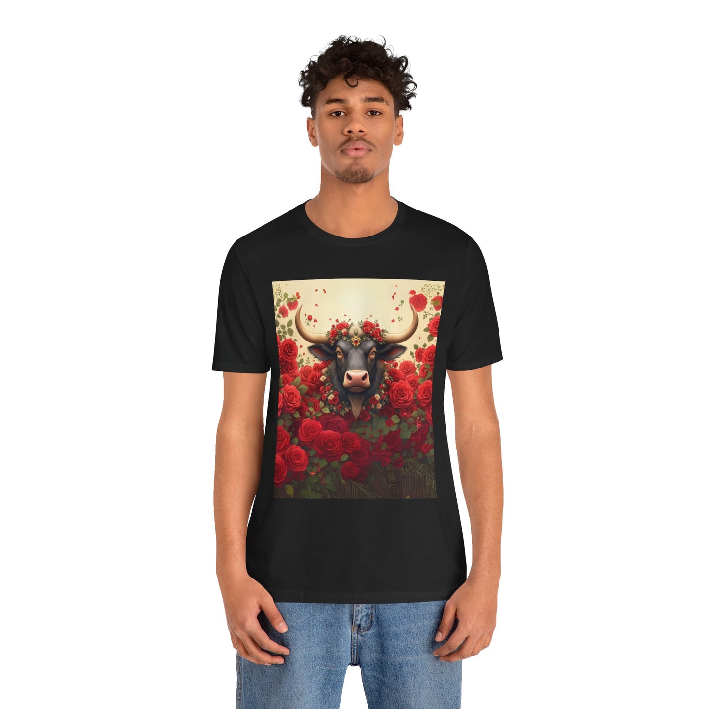 Red Rose Cow Tee