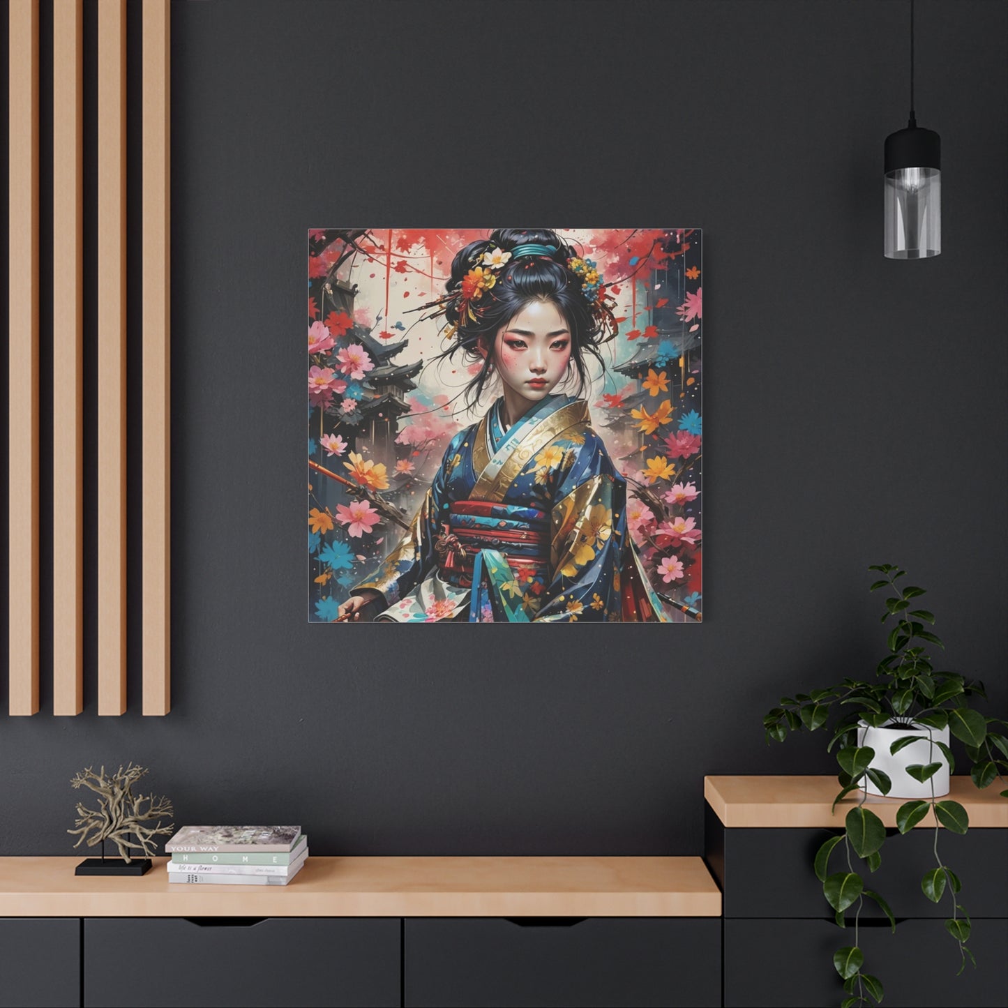 Beautiful Geisha Asian Abstract Art