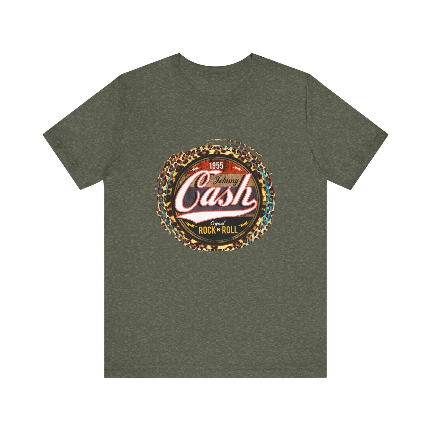 Johnny Cash leopard Trim T-Shirt