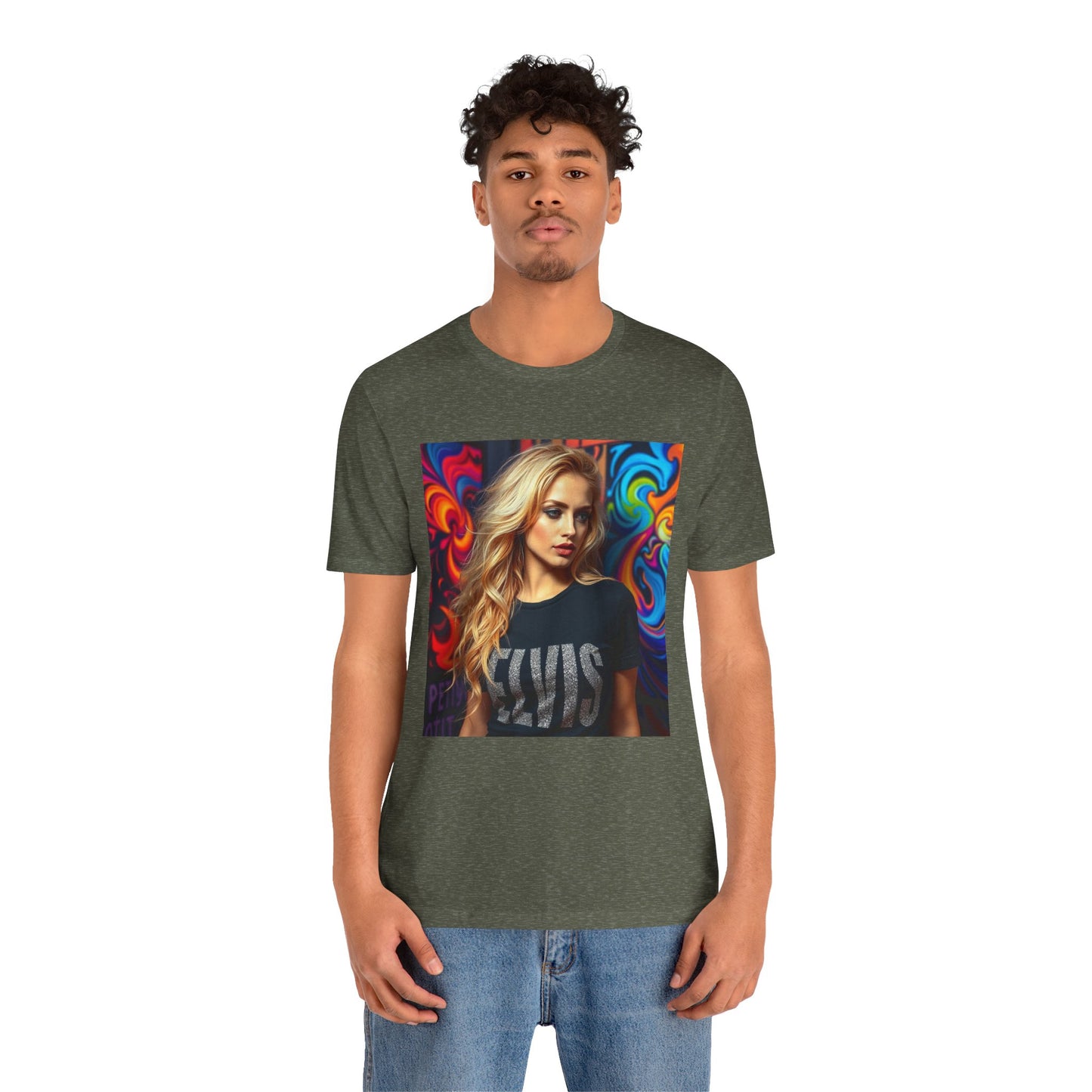 Pretty Blonde w Elvis Shirt Abstract T-shirt