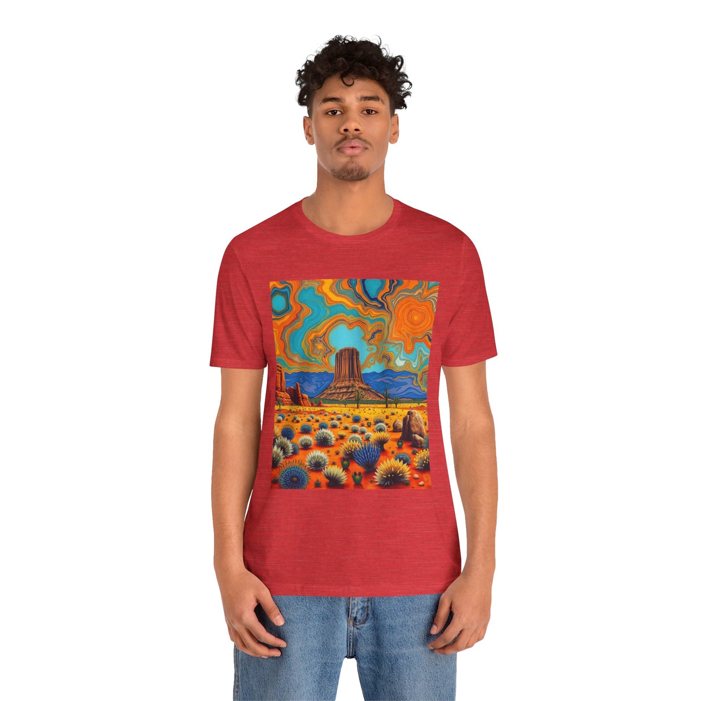 Southwest abstract Devils Tower Tee Shirt 1