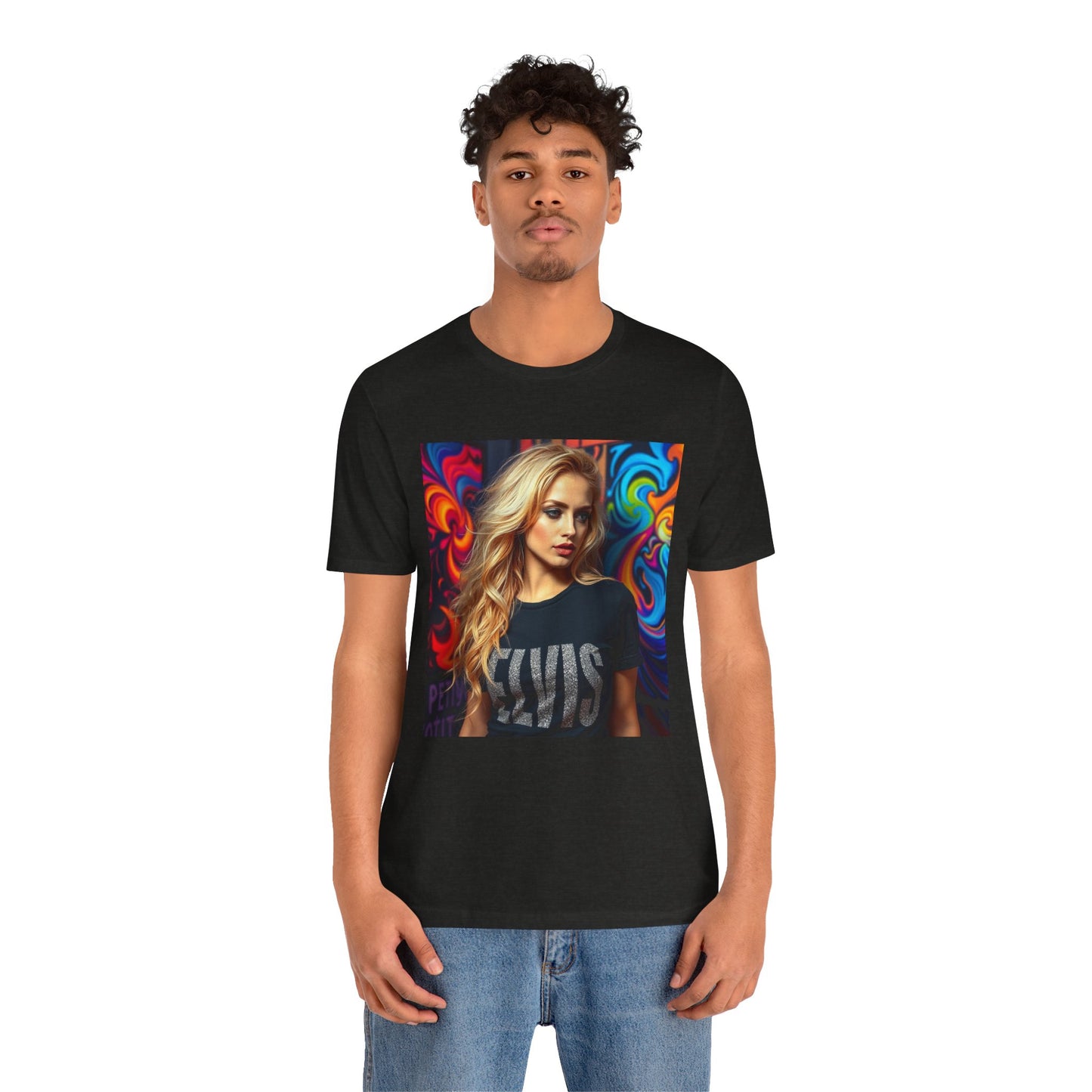 Pretty Blonde w Elvis Shirt Abstract T-shirt