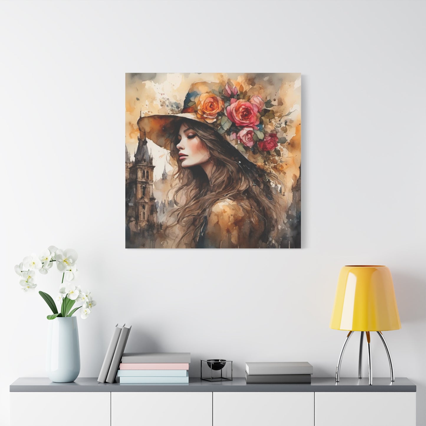 Beautiful Lady in a Hat Abstract Art