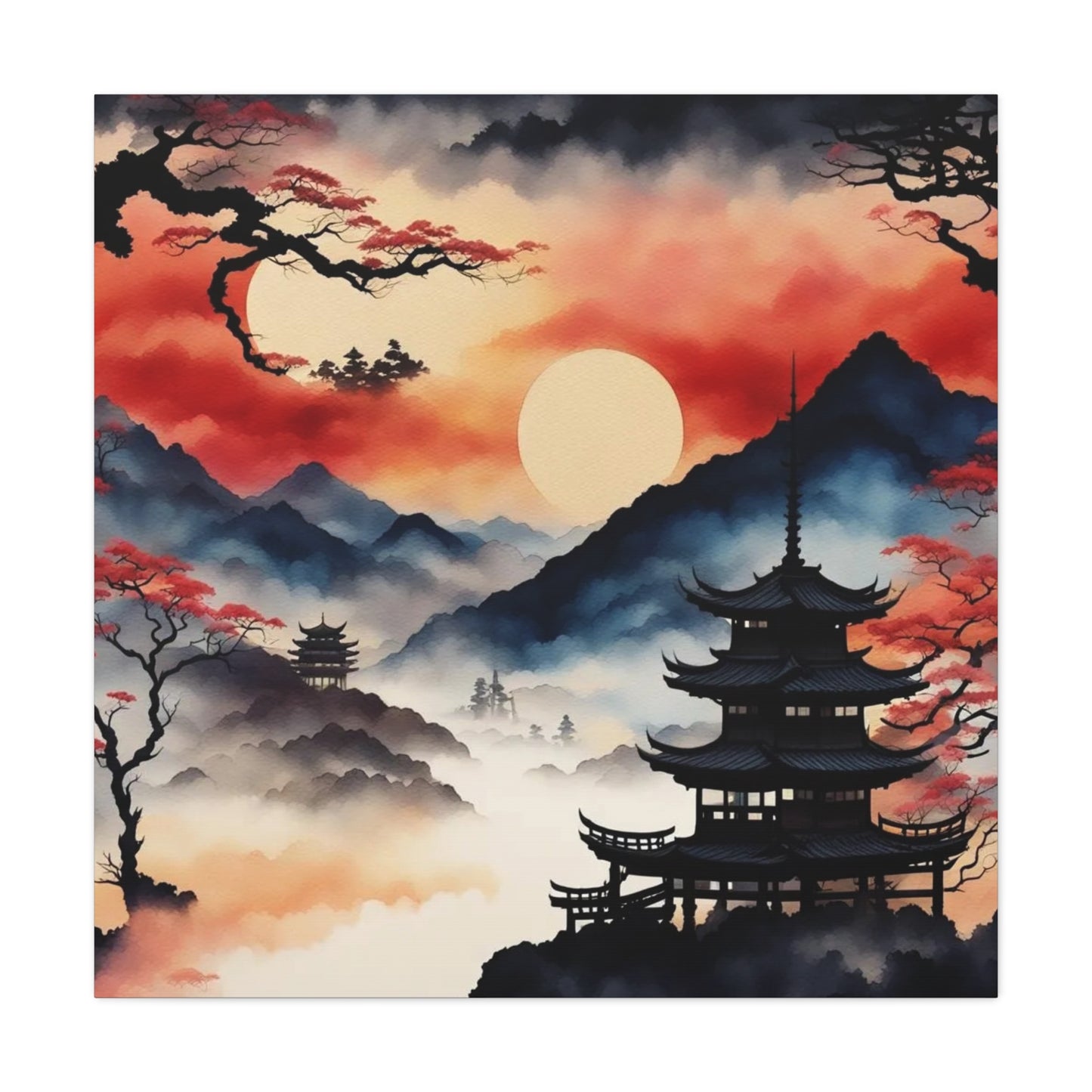 Fog on the Mountains Asian Abstract Art