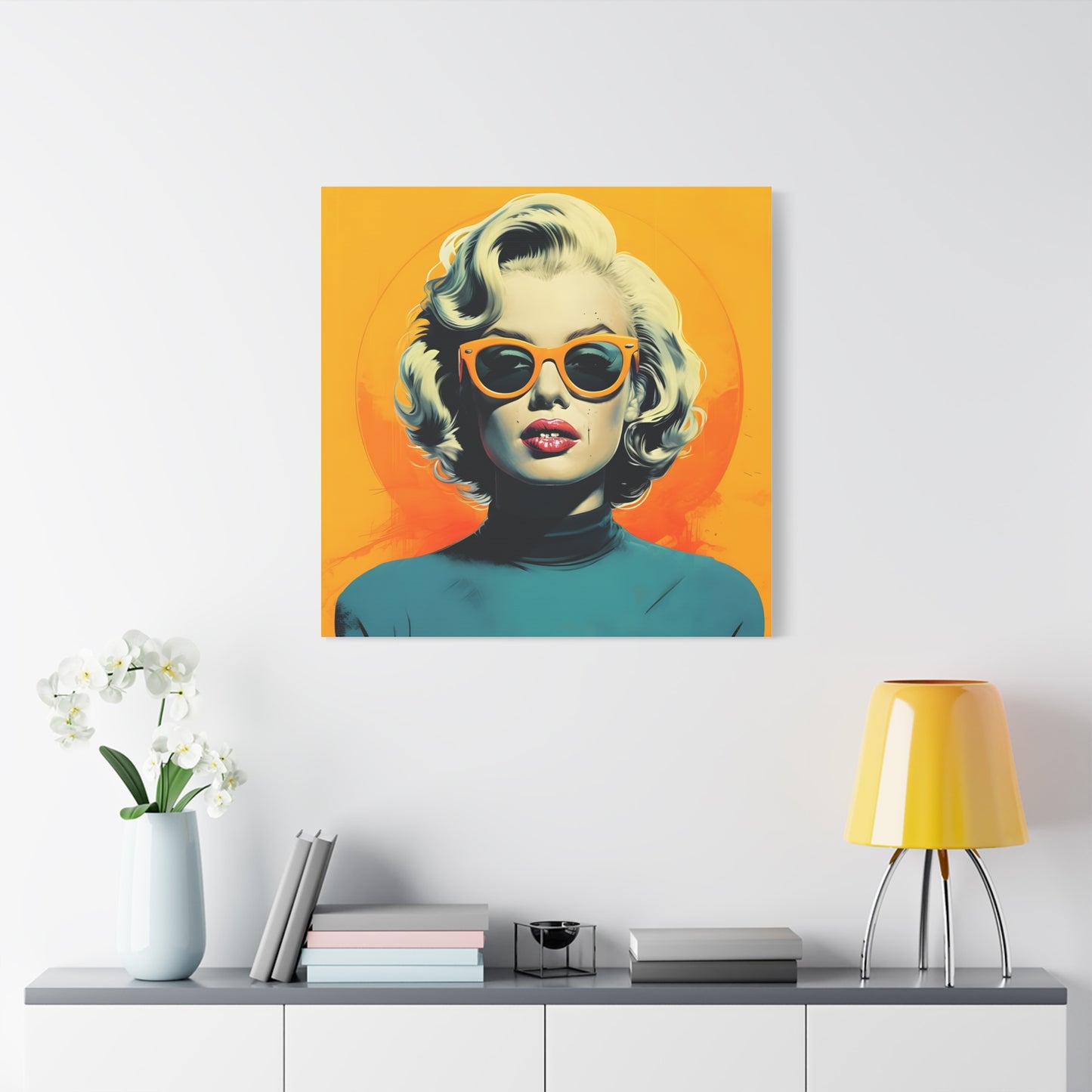 Canvas Print -Marilyn Monroe w Sunglasses Abstract Art 2