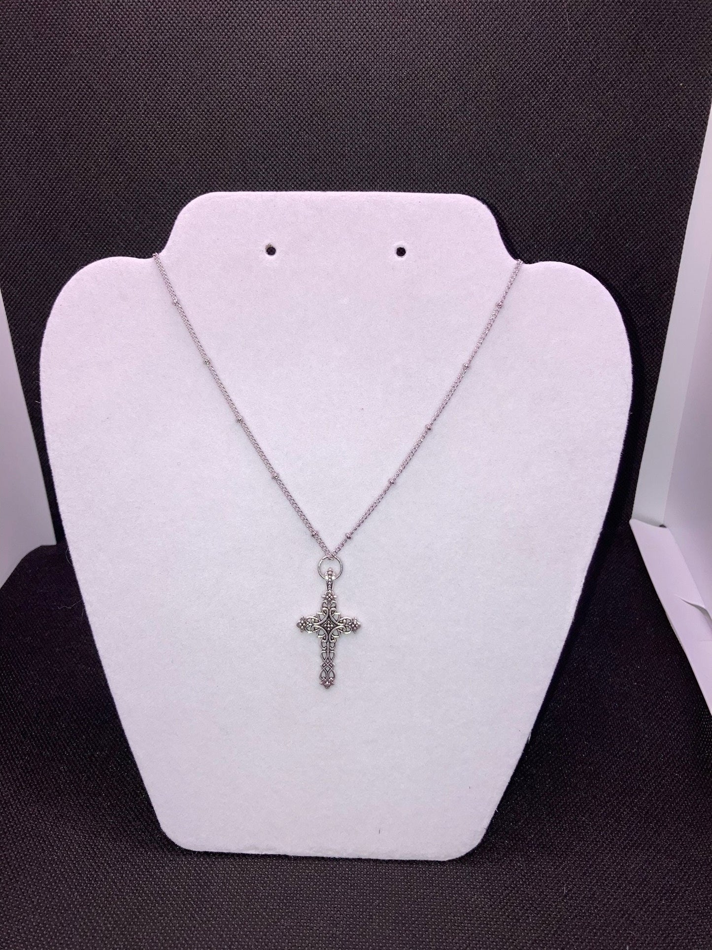 Silver Cross Necklace with Specialty Chain, Southwest, Religious and Country Jewelry