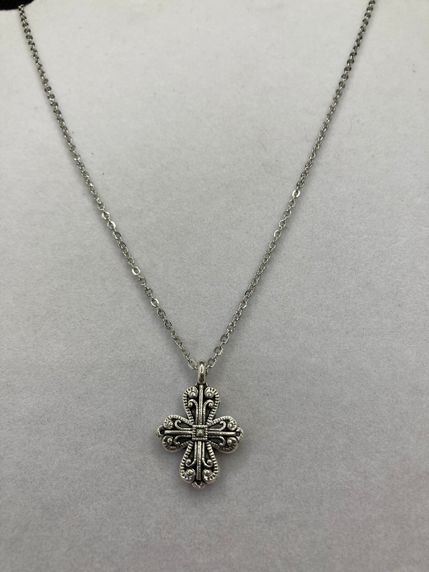 Silver Cross Necklace with Specialty Chain, Southwest, Religious and Country Jewelry