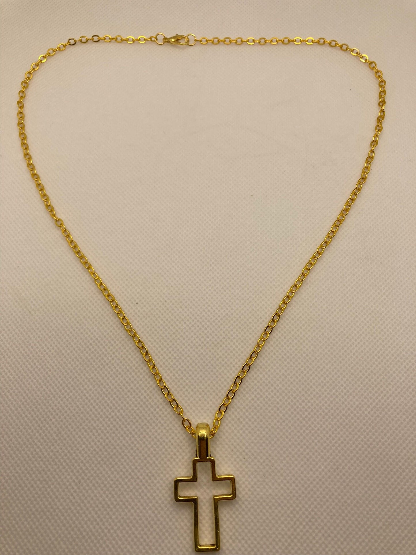 Gold Cross Necklace with Specialty Chain, Southwest, Religious and Country Jewelry