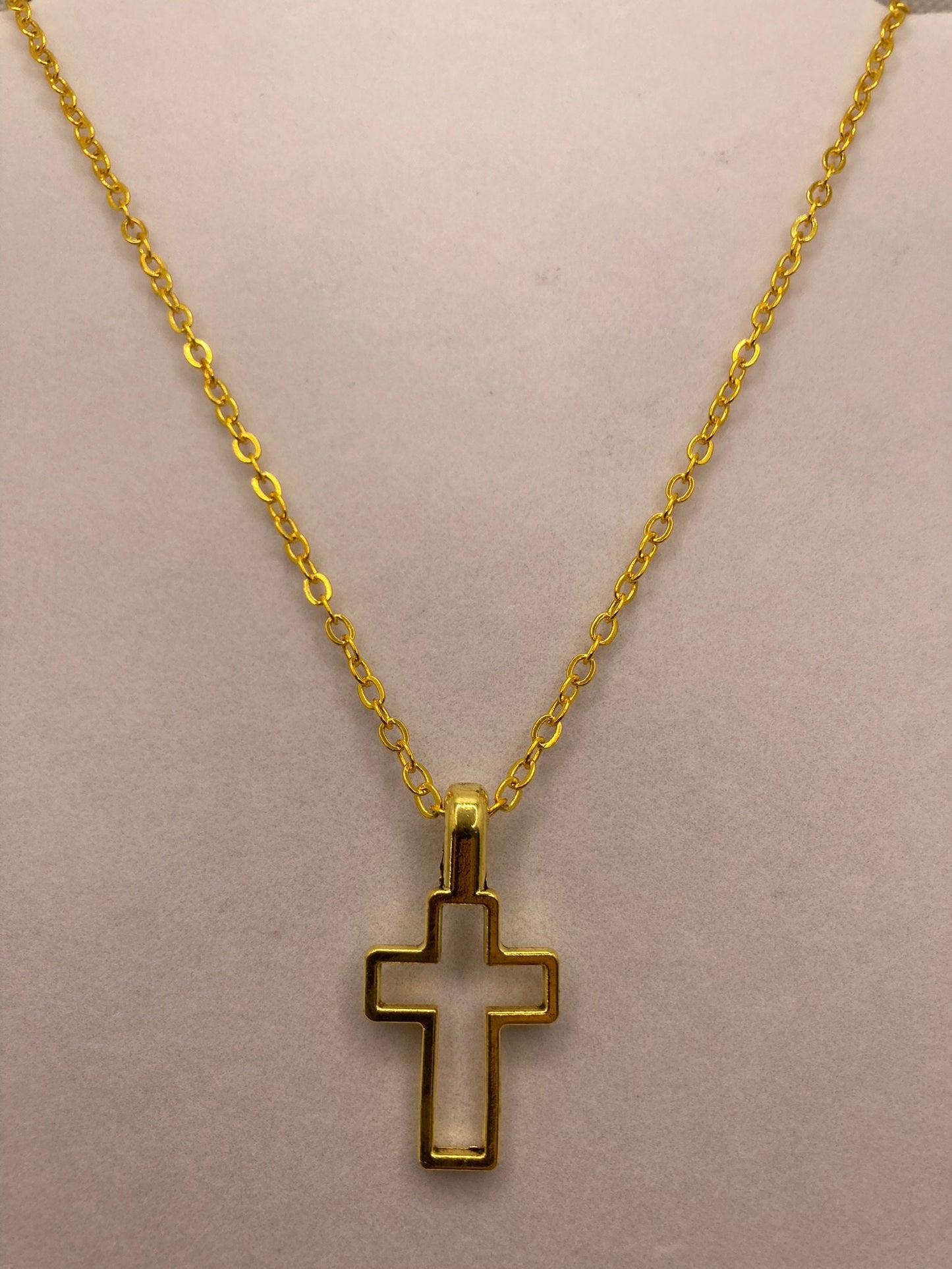 Gold Cross Necklace with Specialty Chain, Southwest, Religious and Country Jewelry