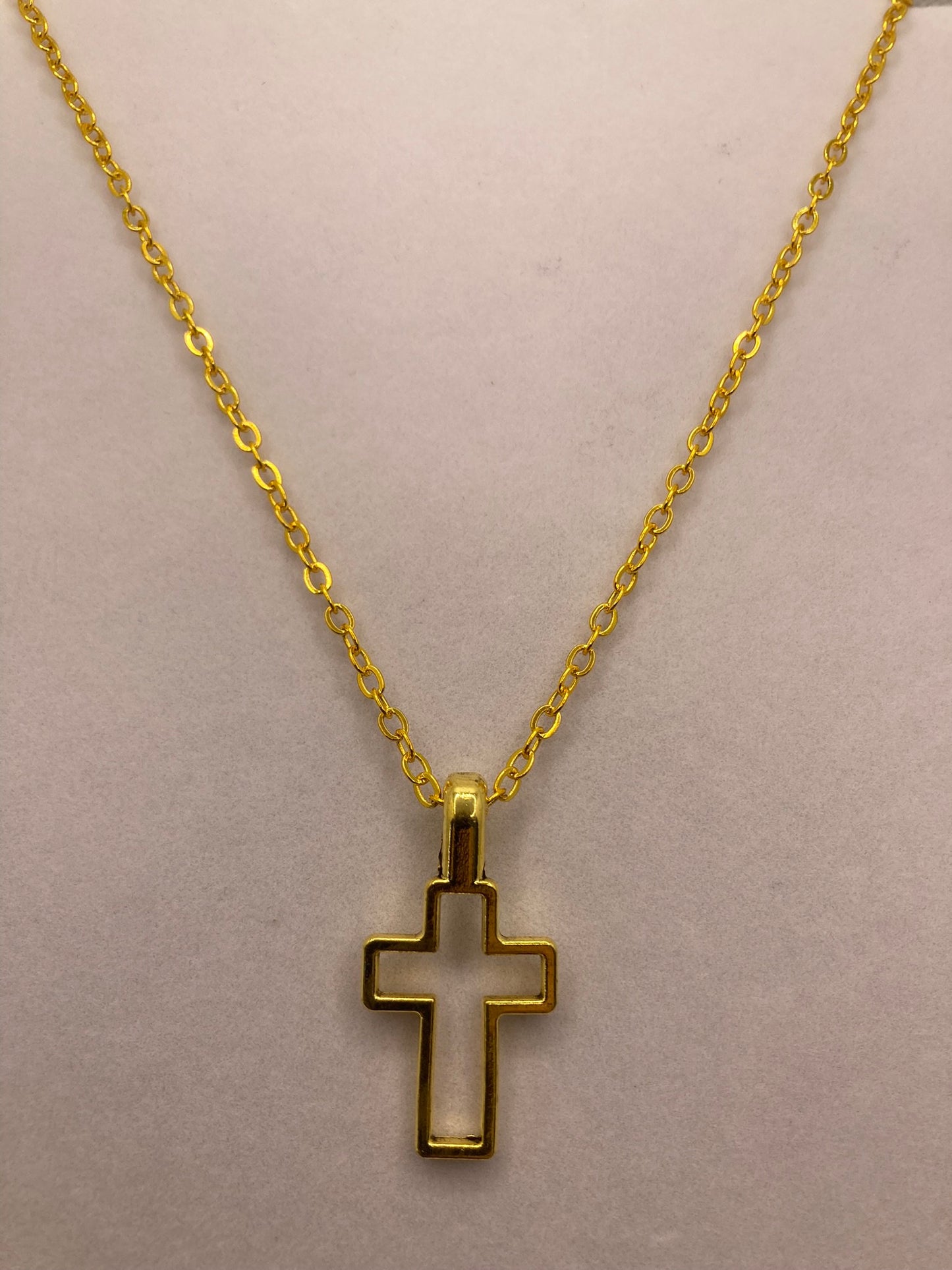 Gold Cross Necklace with Specialty Chain, Southwest, Religious and Country Jewelry