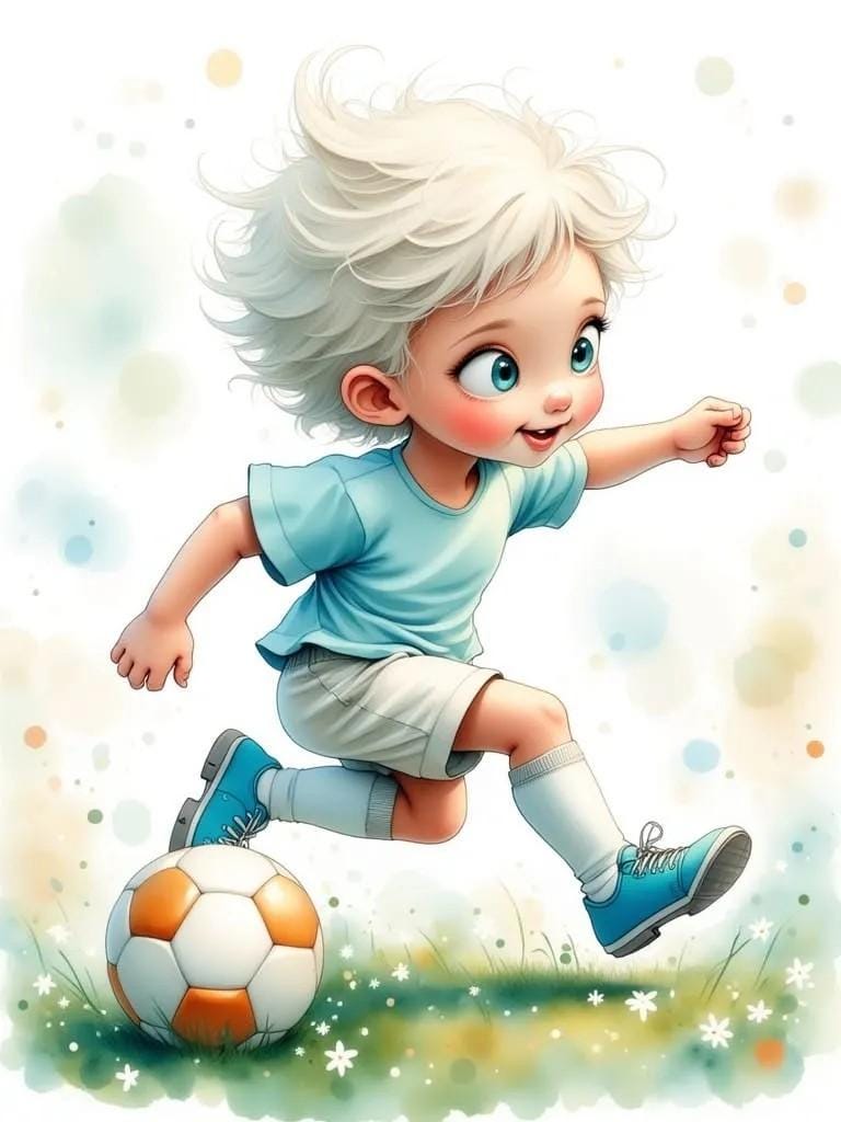 Boy Playing Soccer -PNG Download to make Pictures, posters, T-shirts, Tumblers, Mugs