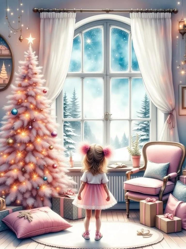 Pink Christmas -PNG Download to make Pictures, posters, T-shirts, Tumblers, Mugs