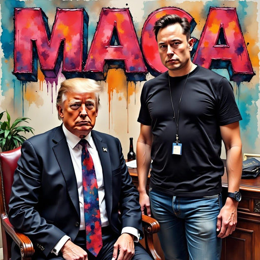 Trump and Elon MAGA-PNG Download to make Pictures, posters, T-shirts, Tumblers, Mugs