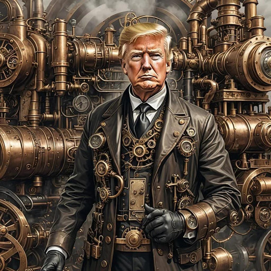 Steampunk Trump-PNG Download to make Pictures, posters, T-shirts, Tumblers, Mugs