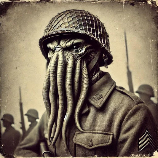 WW2 Octo Man Antique Art-PNG Download to make Pictures, posters, T-shirts, Tumblers, Mugs