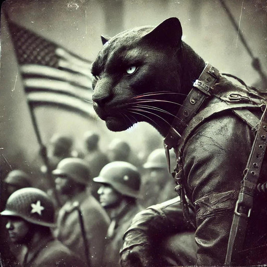 WW2 Black Panther Antique Art-PNG Download to make Pictures, posters, T-shirts, Tumblers, Mugs