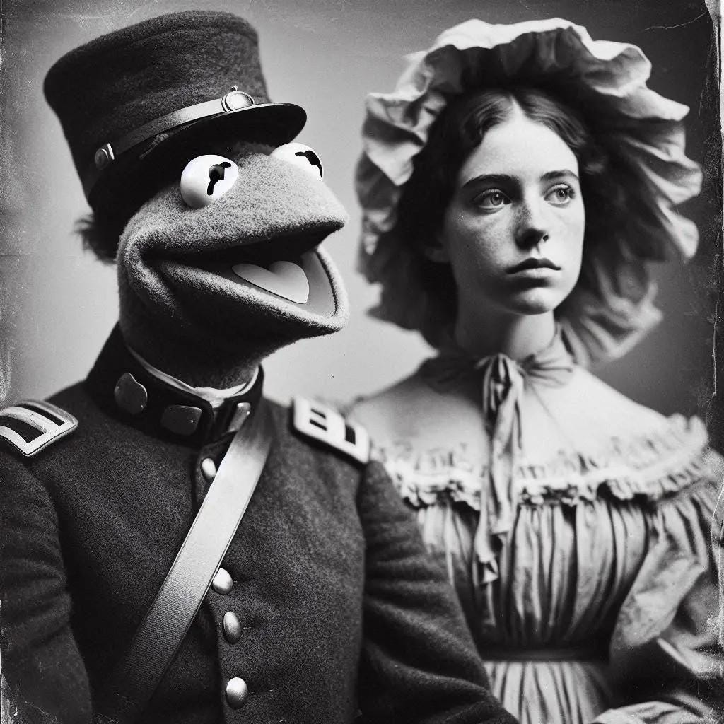 Civil War Kermit the Frog Antique Art-PNG Download to make Pictures, posters, T-shirts, Tumblers, Mugs