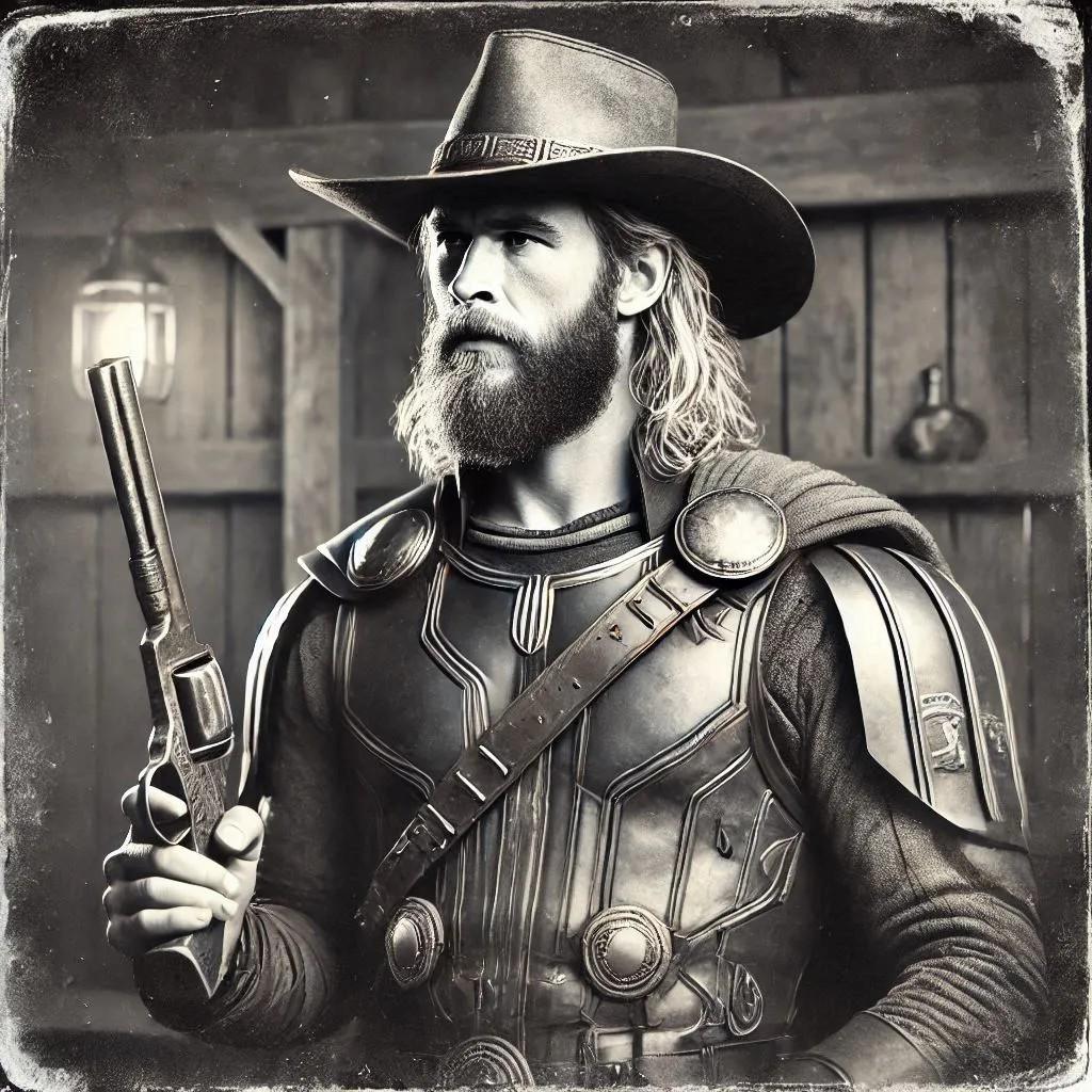 Old West Thor Antique Art-PNG Download to make Pictures, posters, T-shirts, Tumblers, Mugs