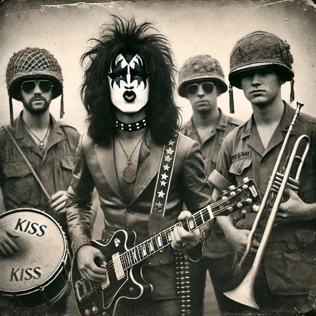 Kiss Band Vietnam War Musician Antique Art-PNG Download to make Pictures, posters, T-shirts, Tumblers, Mugs