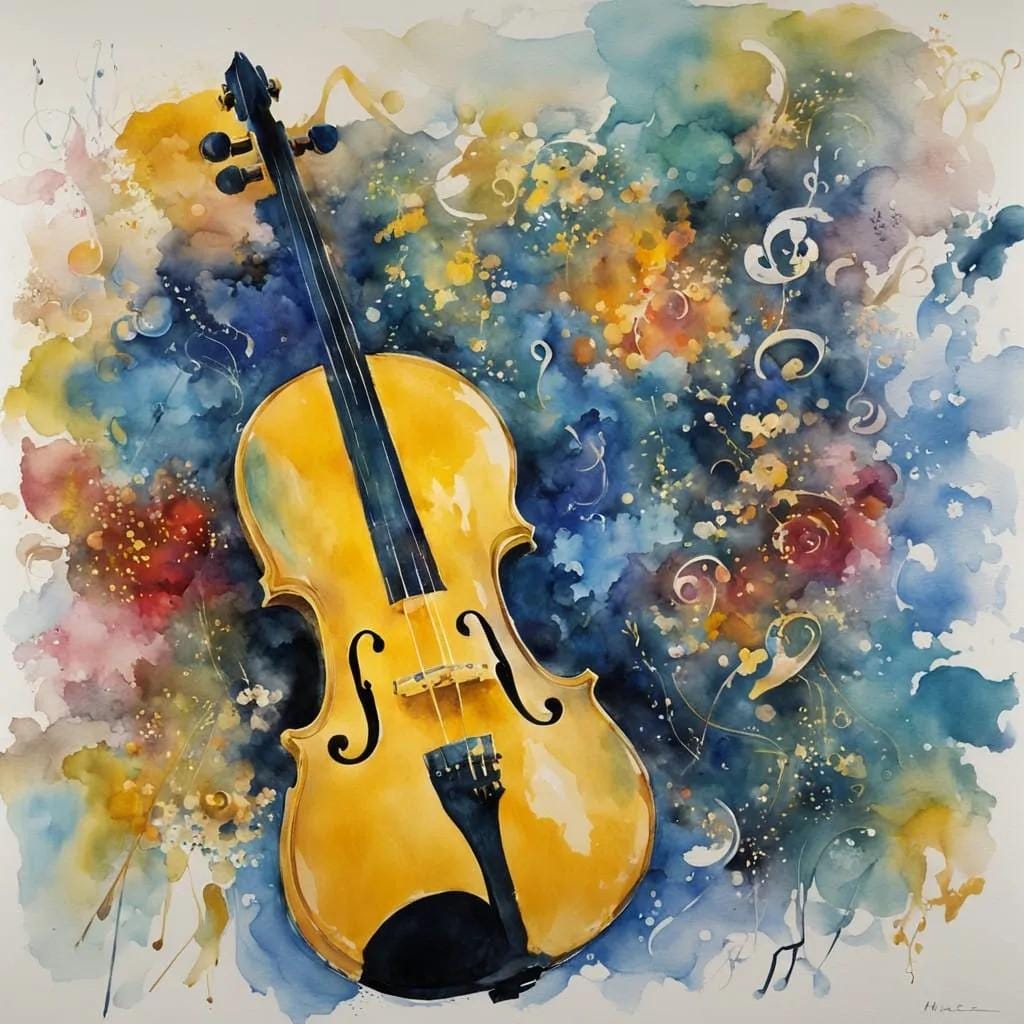 Violin Abstract Musician Art-PNG Download to make Pictures, posters, T-shirts, Tumblers, Mugs