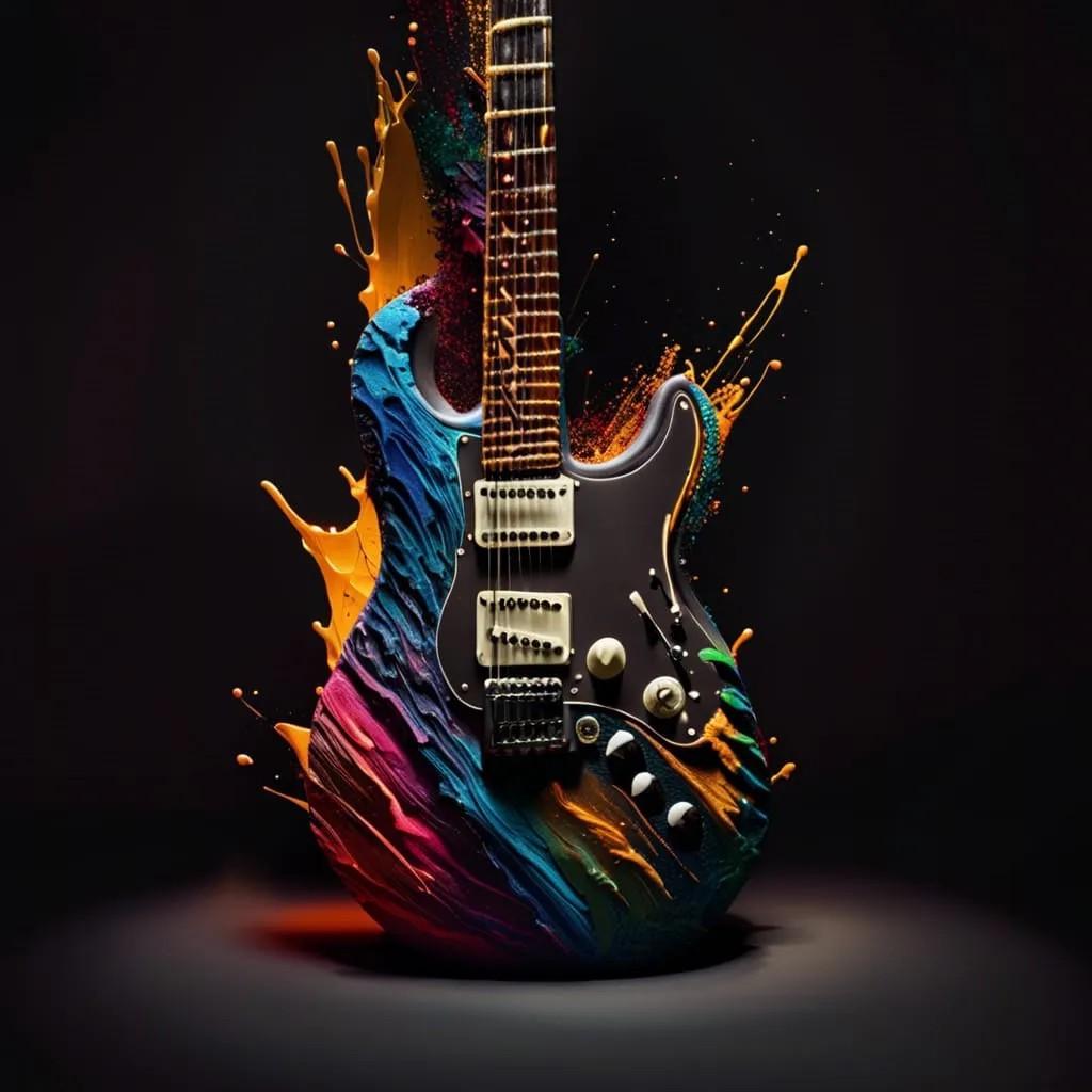 Guitar Abstract Musician Art-PNG Download to make Pictures, posters, T-shirts, Tumblers, Mugs