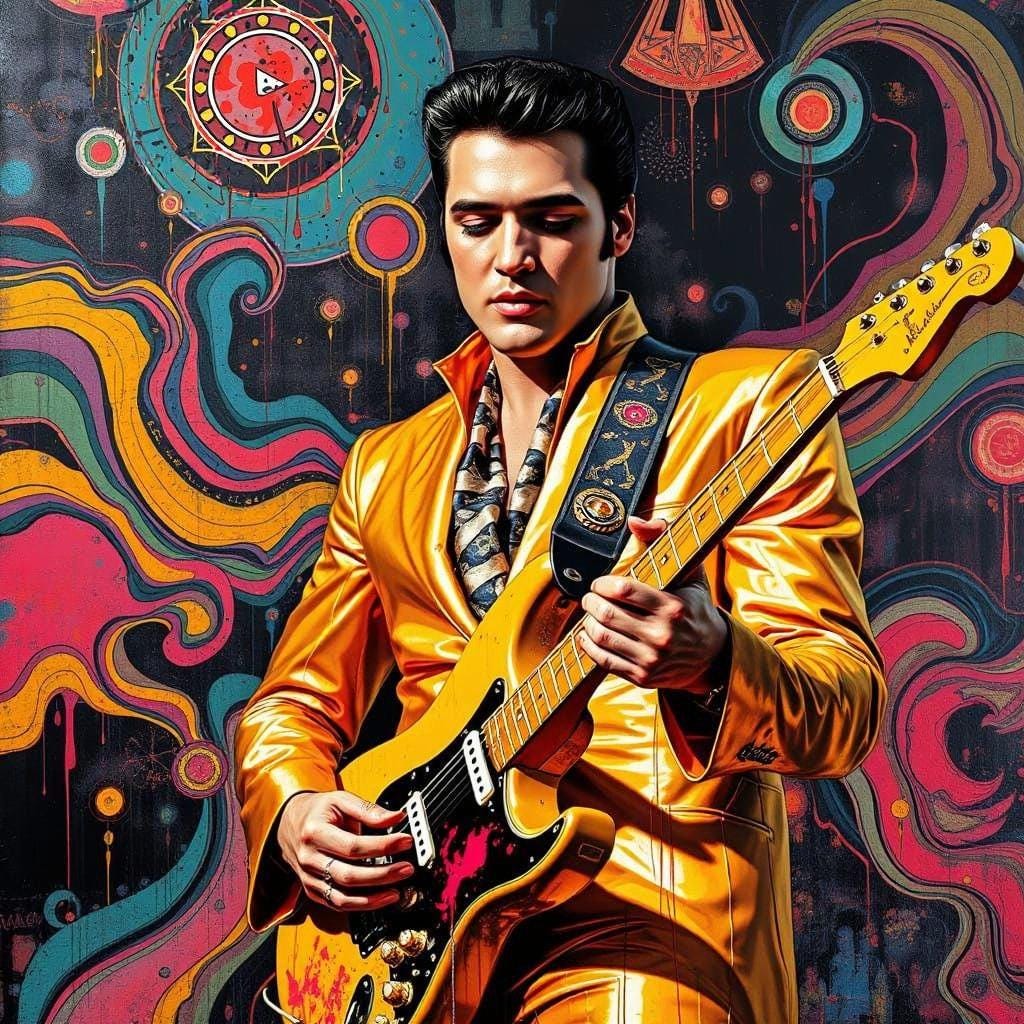 Elvis Presley King of Pop Star Abstract Musician Art-PNG Download to make Pictures, posters, T-shirts, Tumblers, Mugs