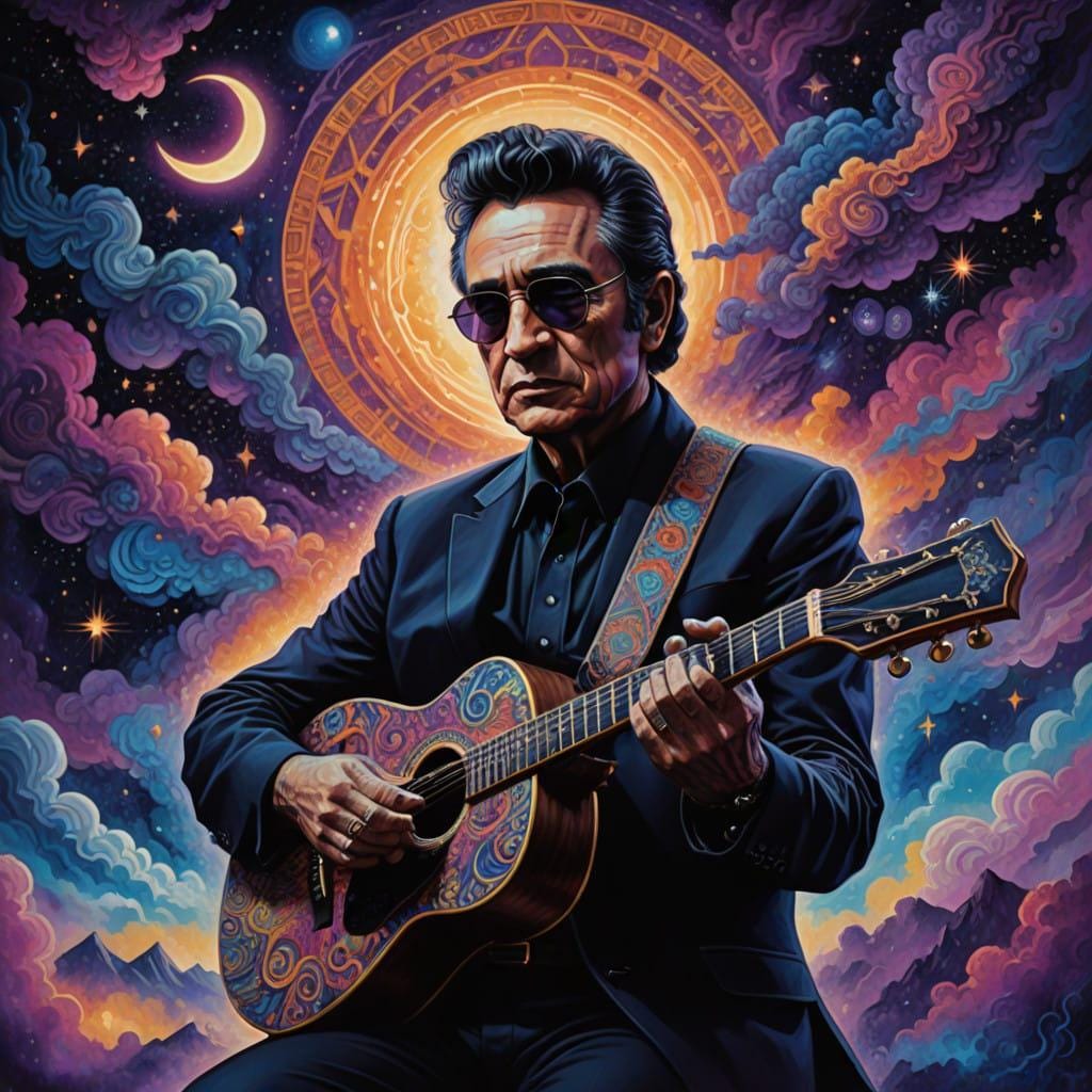5 Johnny Cash Abstract Art -PNG Digital Download to make Pictures, posters, T-shirts, Tumblers, Mugs