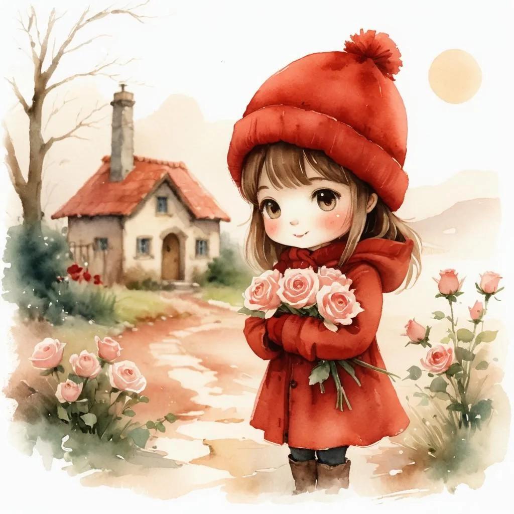 A Girl with Flowers PNG Download to make Pictures, posters, T-shirts, Tumblers, Mugs