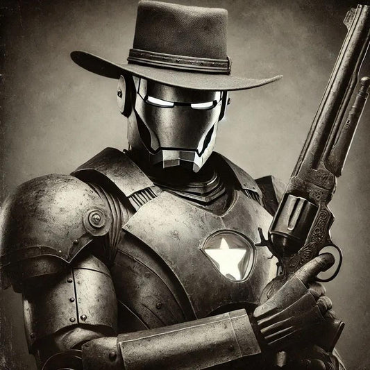 Old West Sherrif Iron Man-PNG Download to make Pictures, posters, T-shirts, Tumblers, Mugs