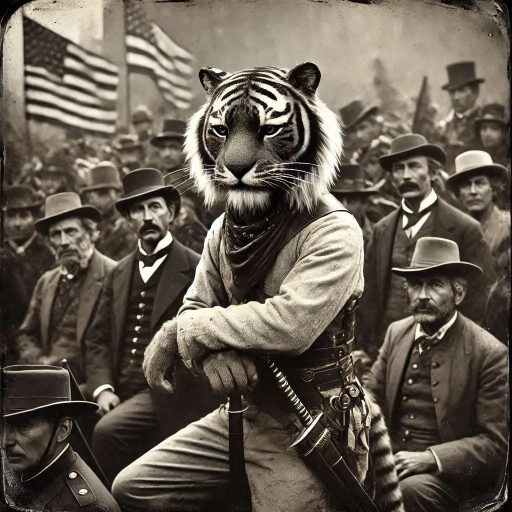 Civil War Tony the Tiger Antique Art-PNG Download to make Pictures, posters, T-shirts, Tumblers, Mugs