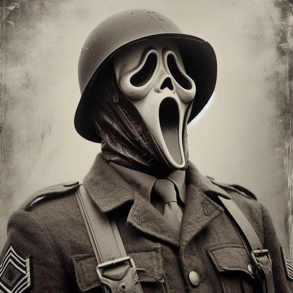 WW2 Scream Anique Art-PNG Download to make Pictures, posters, T-shirts, Tumblers, Mugs