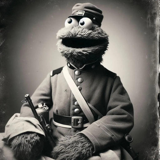 Civil War Cookie Monster Anique Art-PNG Download to make Pictures, posters, T-shirts, Tumblers, Mugs