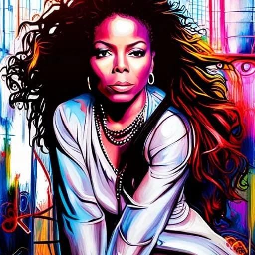 Janet Jackson-PNG Download to make Pictures, posters, T-shirts, Tumblers, Mugs