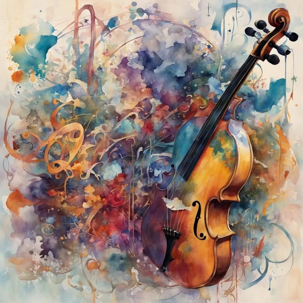 Violin Abstract Musician Art-PNG Download to make Pictures, posters, T-shirts, Tumblers, Mugs