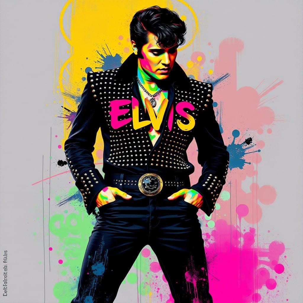 Elvis Presley King of Pop Star Abstract Musician Art-PNG Download to make Pictures, posters, T-shirts, Tumblers, Mugs