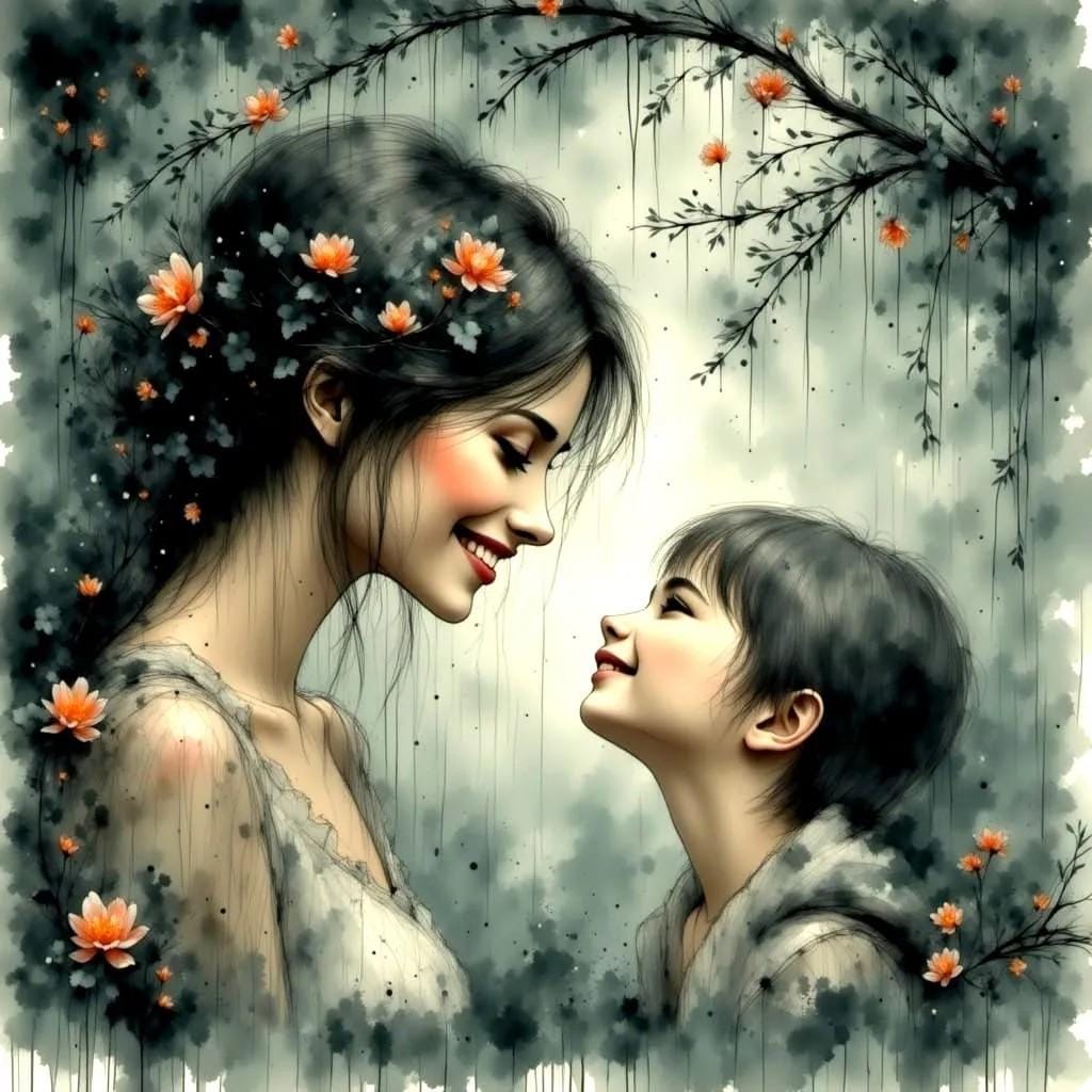 Mom and Daughter Children's Room Art -PNG Download to make Pictures, posters, T-shirts, Tumblers, Mugs