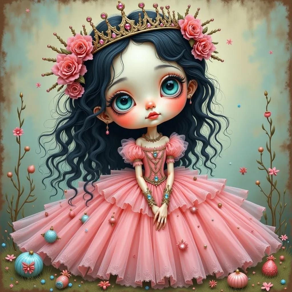 Princess in Pink Children's Room Art -PNG Download to make Pictures, posters, T-shirts, Tumblers, Mugs