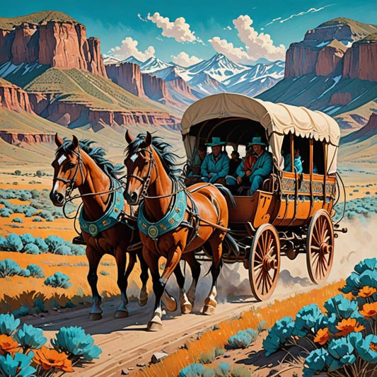 Old West Covered Wagon Art -PNG Download to make Pictures, posters, T-shirts, Tumblers, Mugs