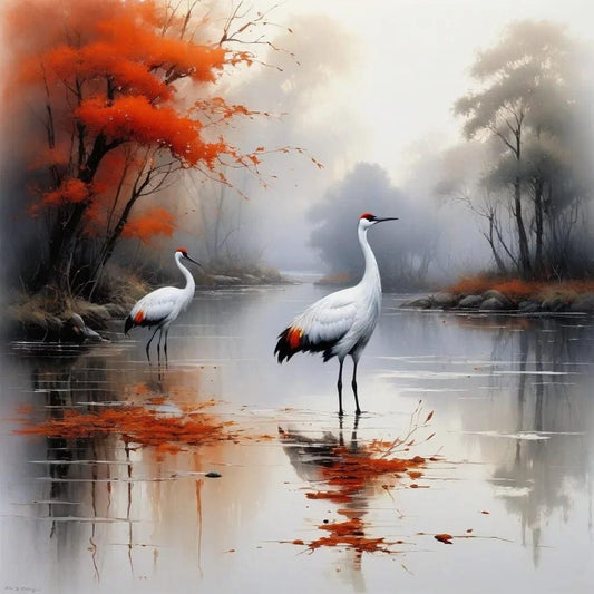 Birds in the Water, Animal, Western, Art -PNG Download to make Pictures, posters, T-shirts, Tumblers, Mugs