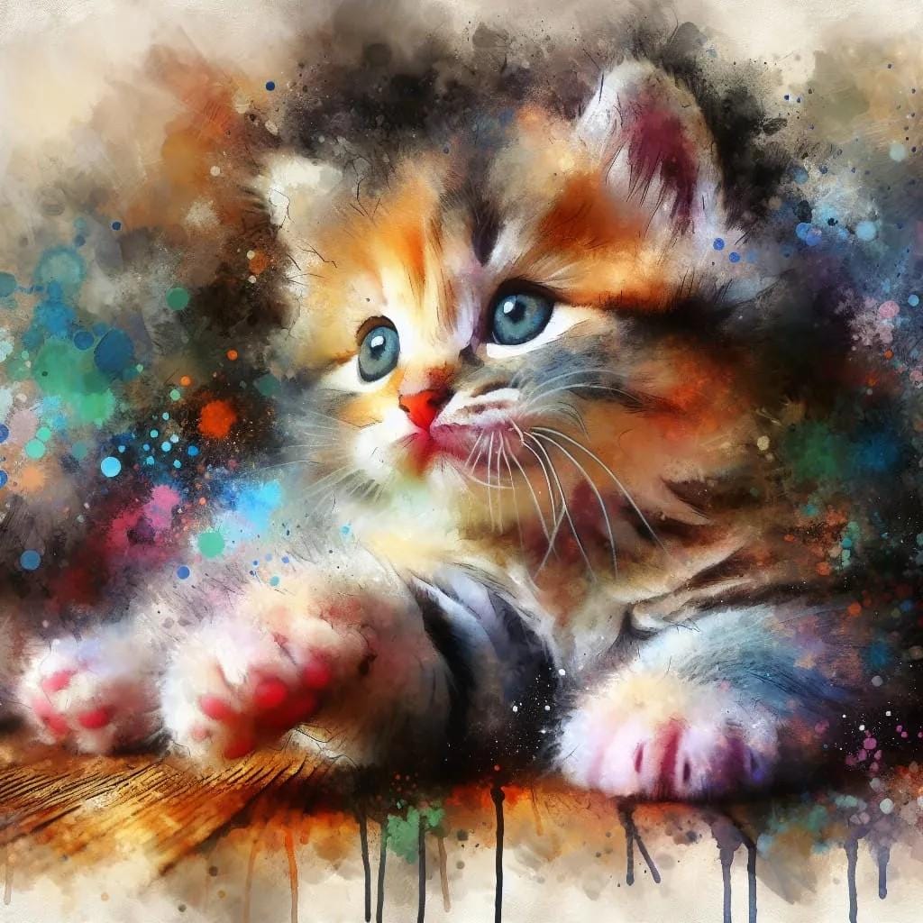 Cat Abstract, Animal Art -PNG Digital Download to make Pictures, posters, T-shirts, Tumblers, Mugs