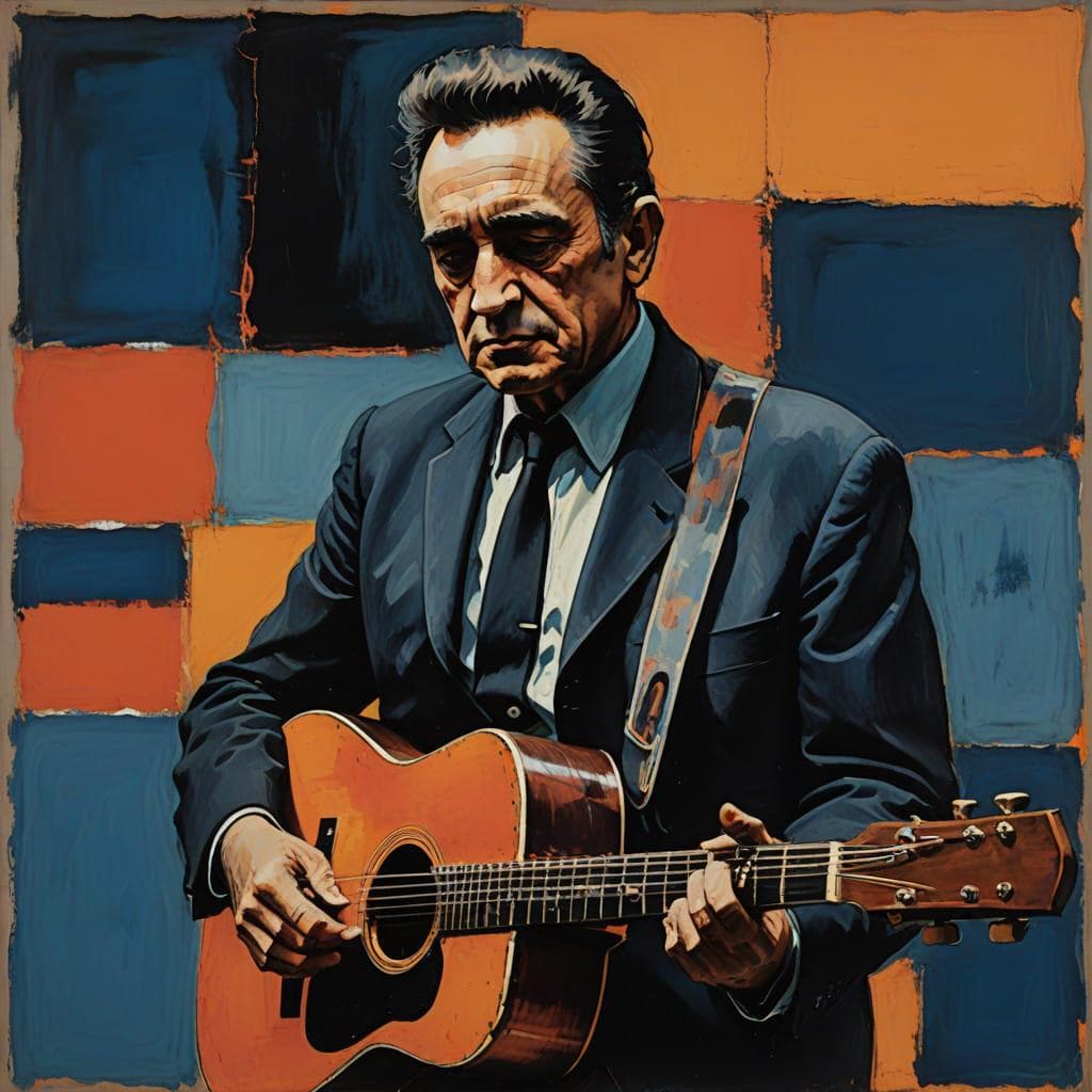 5 Johnny Cash Abstract Art -PNG Digital Download to make Pictures, posters, T-shirts, Tumblers, Mugs