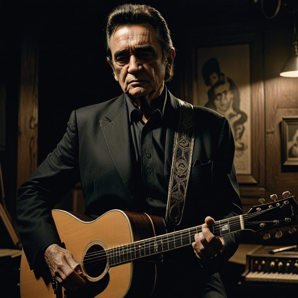 5 Johnny Cash Abstract Art -PNG Digital Download to make Pictures, posters, T-shirts, Tumblers, Mugs